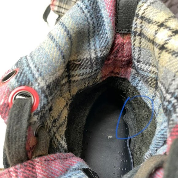 Doc Martens Gray Green Boots Size 6 US Womens Triumph 1914 Fold Over Plaid - Picture 16 of 16